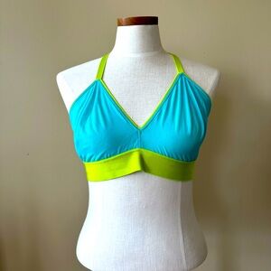 Blue and Green Halter Bra